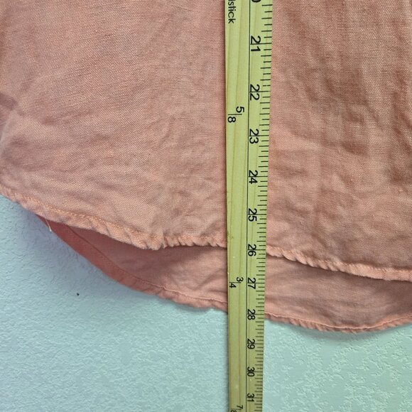 Harvé Benard Womens Sleeveless Pink Linen Button-Down Blouse Size M - Picture 10 of 10